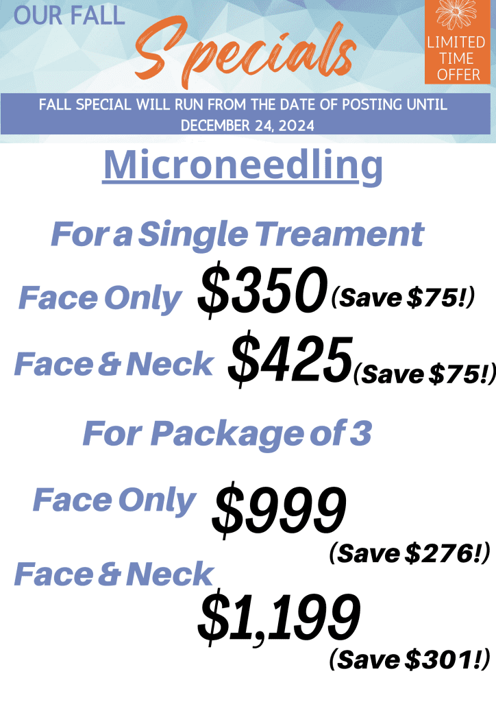 Microneedling Fall specials 2024